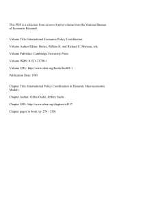 This PDF is a selection from an out-of-print volume from... of Economic Research Volume Title: International Economic Policy Coordination