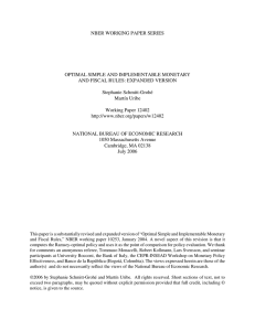 NBER WORKING PAPER SERIES OPTIMAL SIMPLE AND IMPLEMENTABLE MONETARY Stephanie Schmitt-Grohé