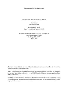 NBER WORKING PAPER SERIES CONFIDENCE RISK AND ASSET PRICES Ravi Bansal Ivan Shaliastovich