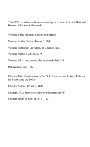 This PDF is a selection from an out-of-print volume from... Bureau of Economic Research Volume Title: Inflation: Causes and Effects