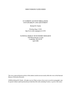 NBER WORKING PAPER SERIES G7 CURRENT ACCOUNT IMBALANCES: SUSTAINABILITY AND ADJUSTMENT
