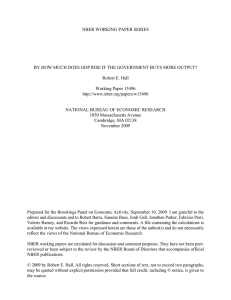 NBER WORKING PAPER SERIES Robert E. Hall Working Paper 15496