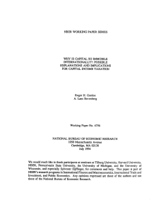 NBER WORKING PAPER SERIES WHY IS CAPiTAL SO IMMOBILE INTERNATIONALLY?: POSSIBLE