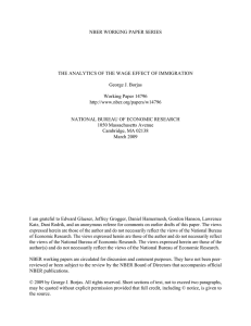 NBER WORKING PAPER SERIES George J. Borjas Working Paper 14796