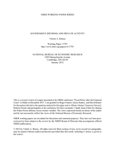 NBER WORKING PAPER SERIES GOVERNMENT SPENDING AND PRIVATE ACTIVITY Valerie A. Ramey