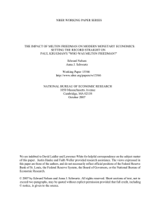 NBER WORKING PAPER SERIES SETTING THE RECORD STRAIGHT ON