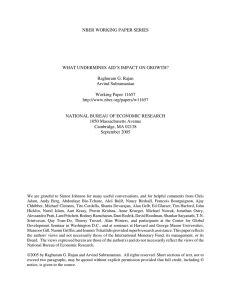 NBER WORKING PAPER SERIES WHAT UNDERMINES AID’S IMPACT ON GROWTH? Arvind Subramanian