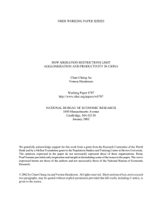 NBER WORKING PAPER SERIES HOW MIGRATION RESTRICTIONS LIMIT Chun-Chung Au