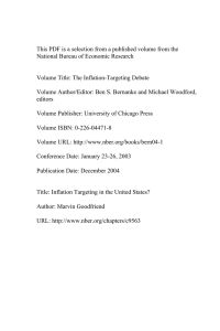 This PDF is a selection from a published volume from... National Bureau of Economic Research Volume Title: The Inflation-Targeting Debate
