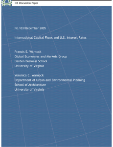 International Capital Flows and U.S. Interest Rates Francis E. Warnock