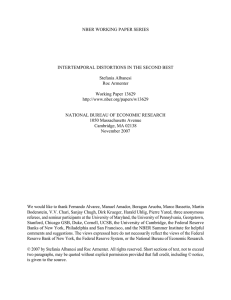 NBER WORKING PAPER SERIES INTERTEMPORAL DISTORTIONS IN THE SECOND BEST Stefania Albanesi