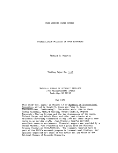 NBER WORKING PAPER SERIES STABILIZATION POLICIES IN OPEN ECONOMIES Richard C. Marston