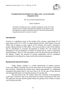 TOURISM DEVELOPMENT IN IRELAND: AN ECONOMIC PERSPECTIVE B