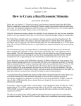 How to Create a Real Economic Stimulus
