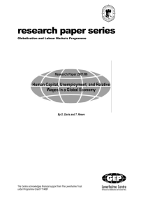 research paper series  Human Capital, Unemployment, and Relative