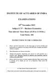 INSTITUTE OF ACTUARIES OF INDIA EXAMINATIONS 18 November 2013