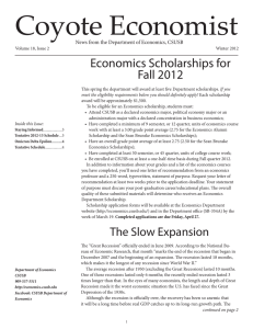 Coyote Economist Economics Scholarships for Fall 2012 News.from.the.Department.of.Economics,.CSUSB