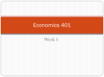 Economics 401 Week 5