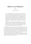 Global or Local Imbalance? Rohit January 25, 2010
