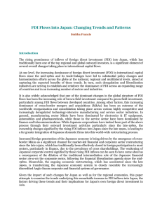 FDI Flows into Japan: Changing Trends and Patterns