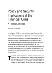 Policy and Security Implications of the Financial Crisis A Plan for America