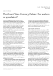 The Great China Currency Debate: For workers or speculators?