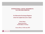INTERNATIONAL CAPITAL MOVEMENTS: OLD AND NEW DEBATES On Alternative Exchange Regimes