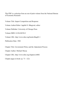 This PDF is a selection from an out-of-print volume from... of Economic Research Volume Title: Import Competition and Response