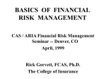 FINANCE 729 FINANCIAL RISK MANAGEMENT