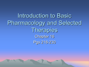 Introduction to Basic Pharmacology and Selected Therapies