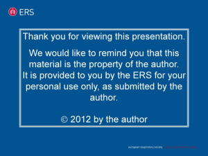 Diapositiva 1 - The European Respiratory Society
