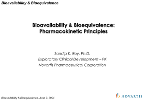 Bioavailability & Bioequivalence
