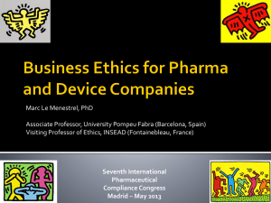 Business Ethics for Pharma and Device Companies