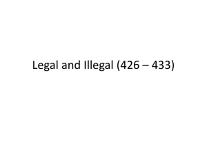 Legal and Illegal (426 – 433)