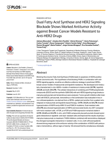 Dual Fatty Acid Synthase and HER2 Signaling