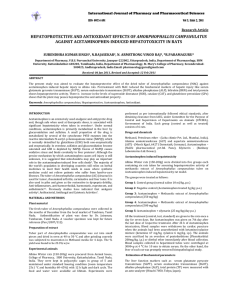 AMORPHOPHALLUS CAMPANULATUS  AGAINST ACETAMINOPHEN­INDUCED HEPATOTOXICITY IN RATS  Research Article   