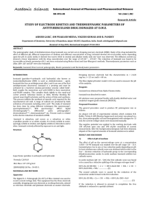 STUDY OF ELECTRODE KINETICS AND THERMODYNAMIC PARAMETERS OF  Research Article