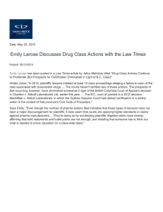 Emily Larose Discusses Drug Class Actions with the Law Times