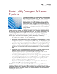 Product Liability Coverage—Life Sciences Experience