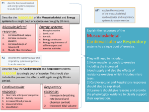 P1, P2, M1 Muscular and energy systems response to acute exercise