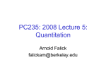 PC235: 2008 Lecture 5 Quantitation