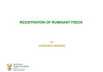 REGISTRATION OF RUMINANT FEEDS - AFMA