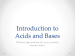 Introduction to Acids and Bases