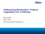 Addressing Biosimilars: Federal Legislation for a Pathway