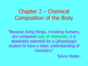 Chapter 2 – Chemical Composition of the Body