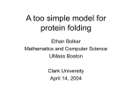 Protein folding - UMass Boston Computer Science