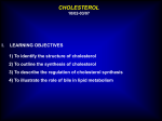 CHOLESTEROL 10/02-03/07 LEARNING OBJECTIVES 1) To