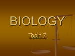 Biology Topic 7