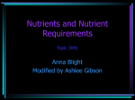 Nutrients and Nutrient Requirements (modified)