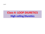 Class 4- LOOP DIURETICS High ceiling or Site 2 Diuretics